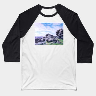 Hound Tor, Dartmoor Baseball T-Shirt